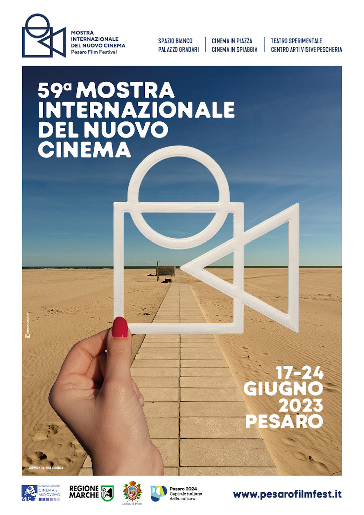 Il manifesto della 59esima edizione della Mostra Internazionale del Nuovo Cinema di Pesaro