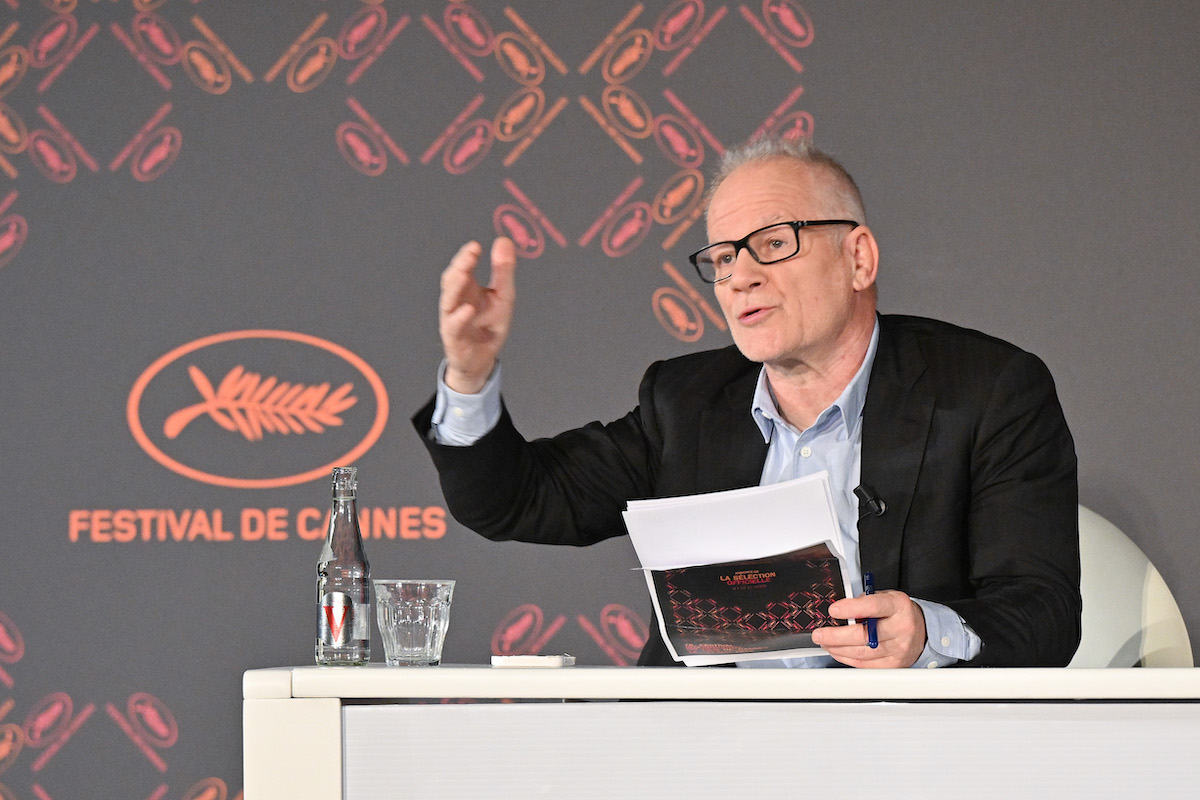 Il delegato generale del festival di Cannes Thierry Fremaux durante la conferenza di presentazione dell'edizione 2023