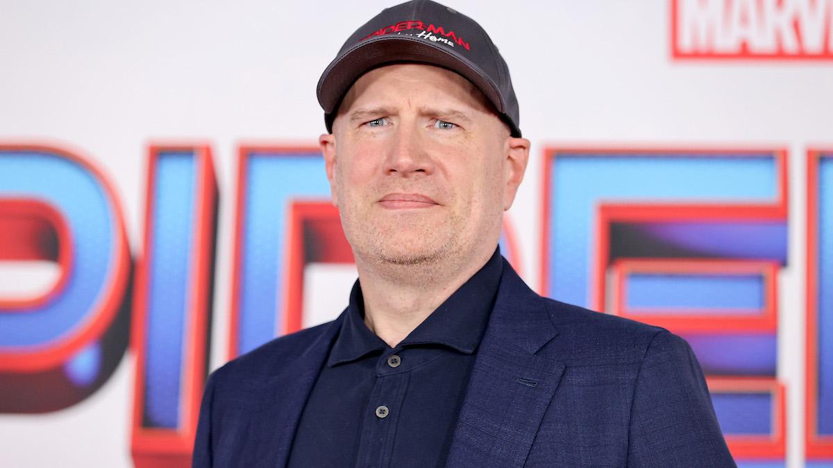 Kevin Feige, presidente della Marvel, alla première di Spider-Man: No Way Home a Los Angeles nel 2021