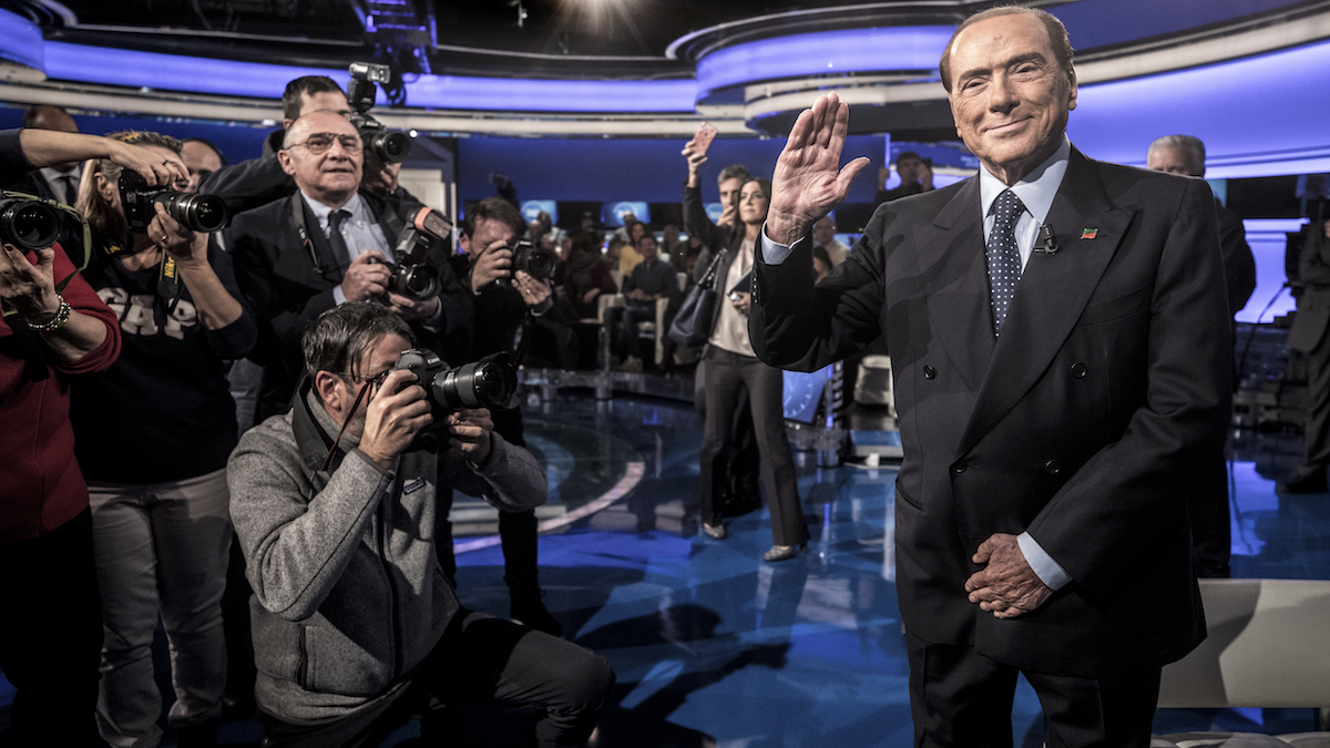 Silvio Berlusconi, nello studio di Porta a Porta nel 2016
