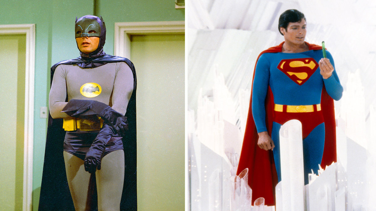 Adam West e Christopher Reeve nei panni di Batman e Superman. Tornati in The Flash