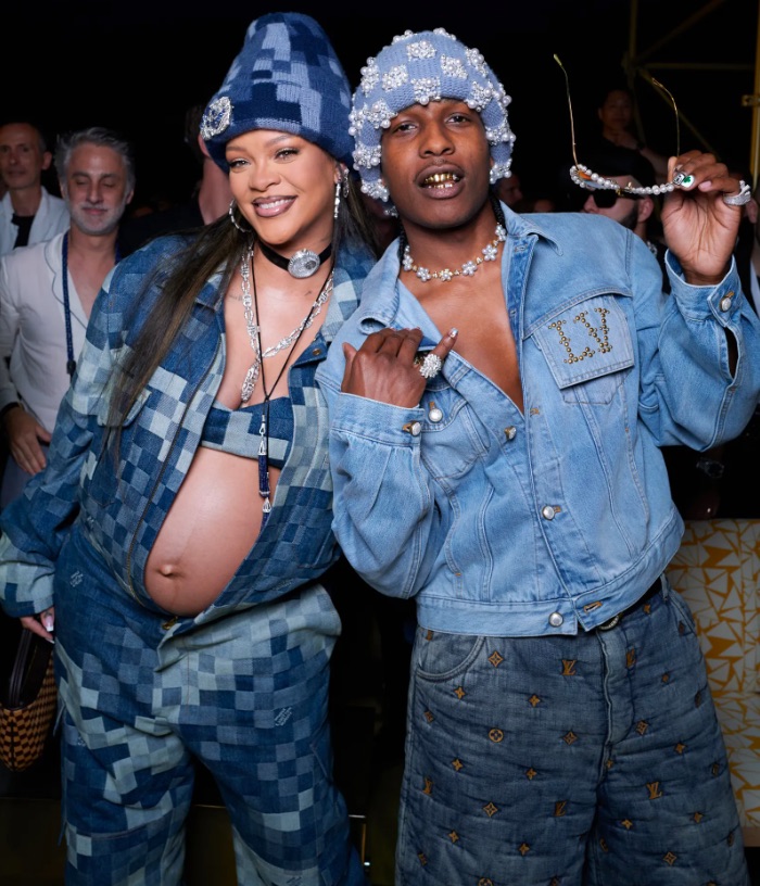Rihanna e Asap Rocky alal sfilata di Louis Vuitton