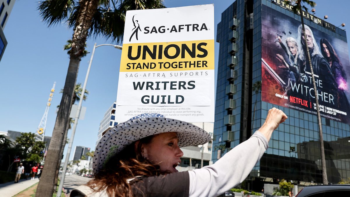 Una delle manifestazioni del SAG-AFTRA