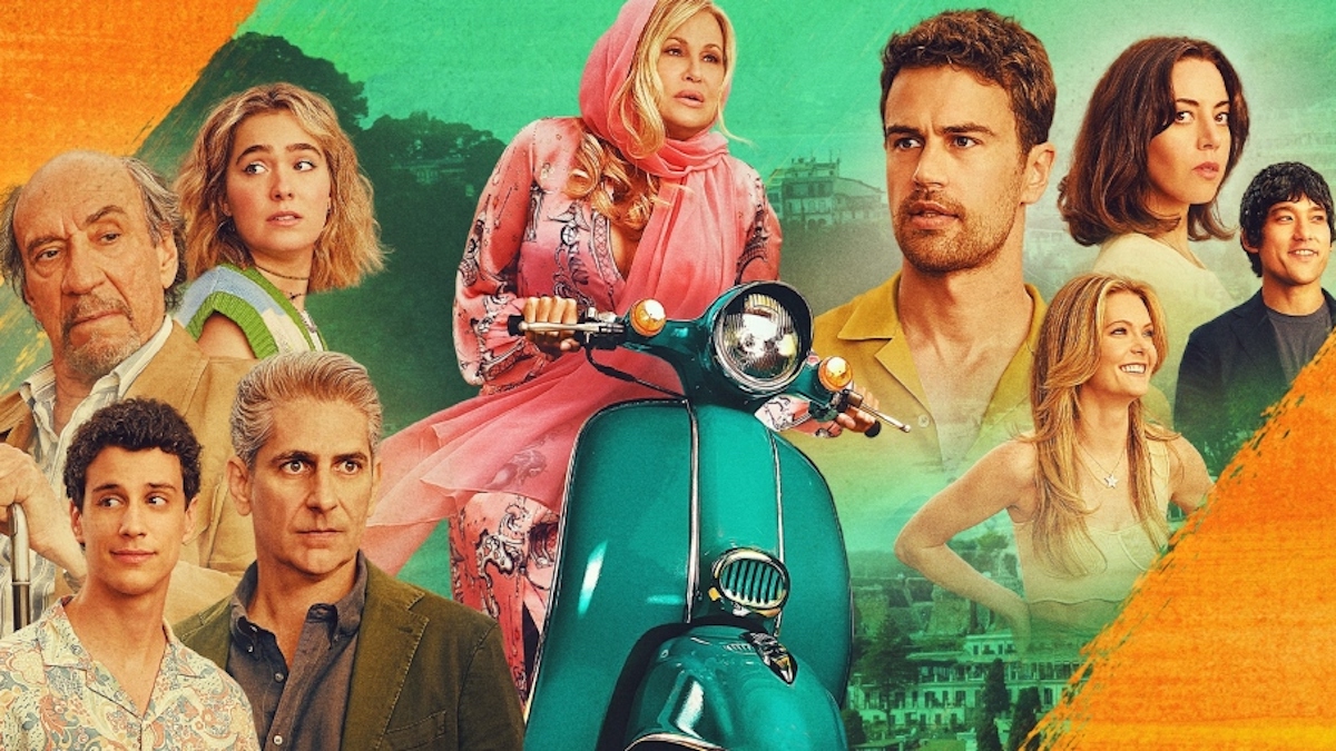 Il poster con la vespa Piaggio di The White Lotus, seconda stagione