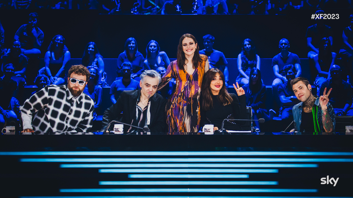 Dargen D’Amico, Morgan, Ambra Angiolini, Fedez e Federica Michielin nello studio di X Factor