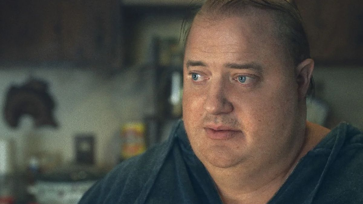 Brendan Fraser in una scena di The Whale