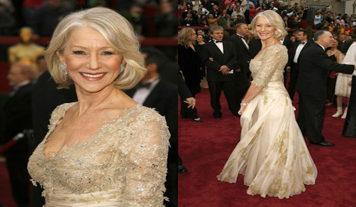 Helen Mirren vestita da Christian Lacroix agli Oscar del 2007