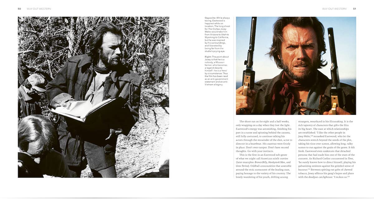 Due pagine della biografia non autorizzata su Clint Eastwood uscita il 29 agosto 2023
