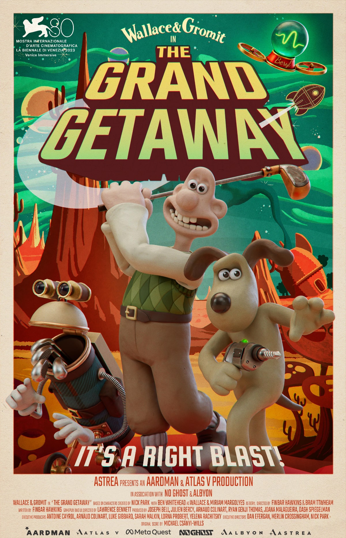 Poster ufficiale di Wallace & Gromit in the grand getaway. (Courtesy of Aardman)