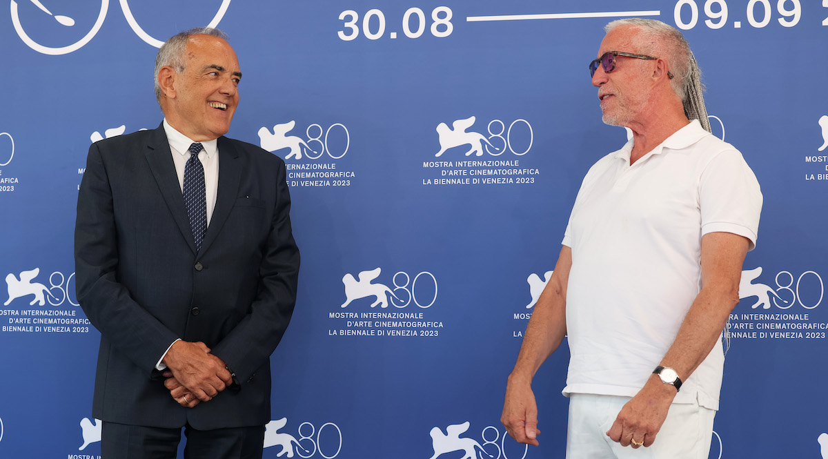 Il direttore della Mostra del Cinema, Alberto Barbera, con uno dei curatori di Venice Immersive, Michel Reilhac
