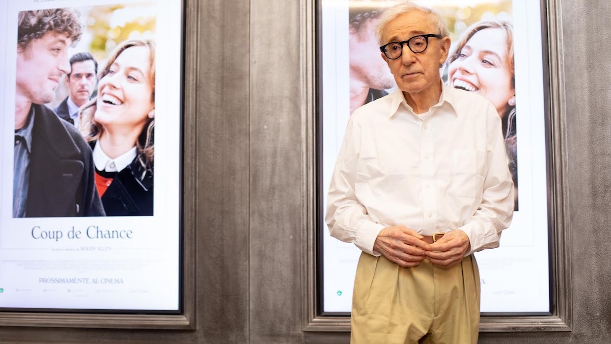 Woody Allen alla presentazione di Coup de Chance a Roma al cinema Quattro Fontane