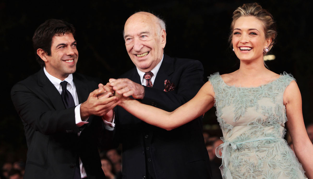 Giuliano Montaldo con Pierfrancesco Favino e Carolina Crescentini alla prima de L'Industriale alla Festa del cinema di Roma (2011)
