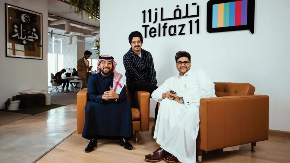 I fondatori della Telfaz11, Alaa Fadan, Ibraheem Al Khairallah and Ali Kalthami: una realtà che sta cambiando il panorama cinematografica dell'Arabia Saudita
