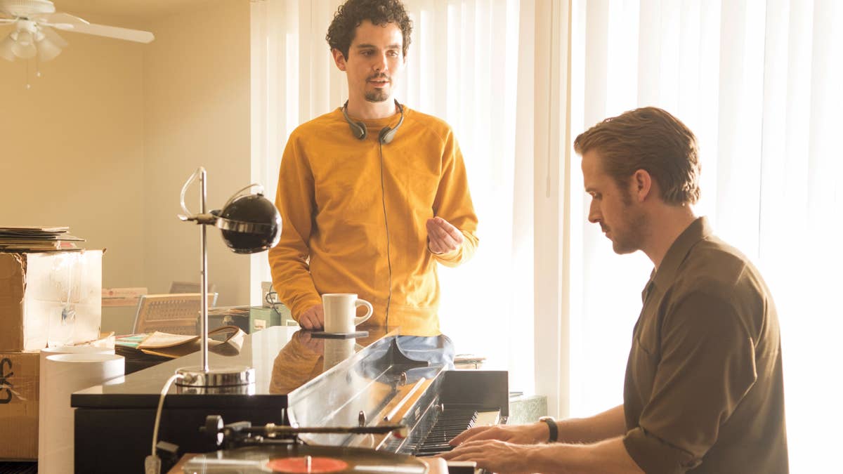 Damien Chazelle e Ryan Gosling sul set di La La Land