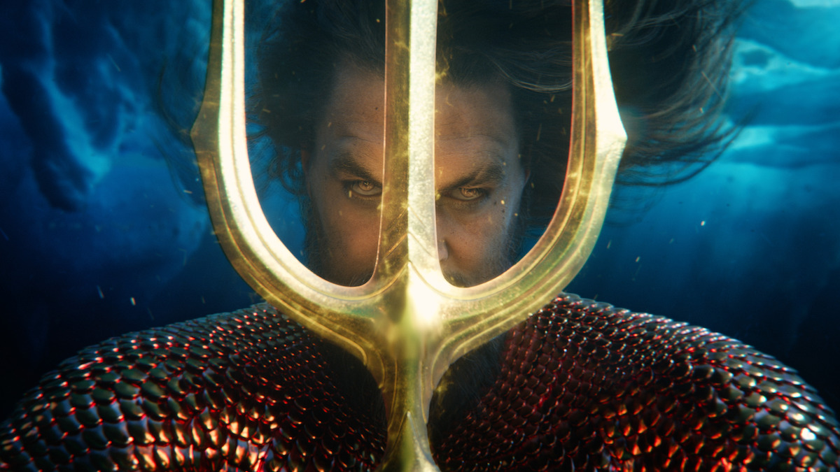 Jason Momoa in una scenadi Aquaman e il Regno Perduto