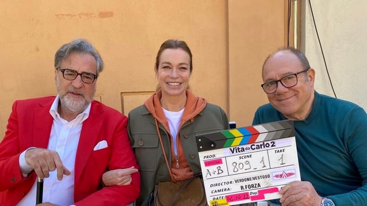 Max Tortora, Stefania Rocca e Carlo Verdone in Vita da Carlo 2