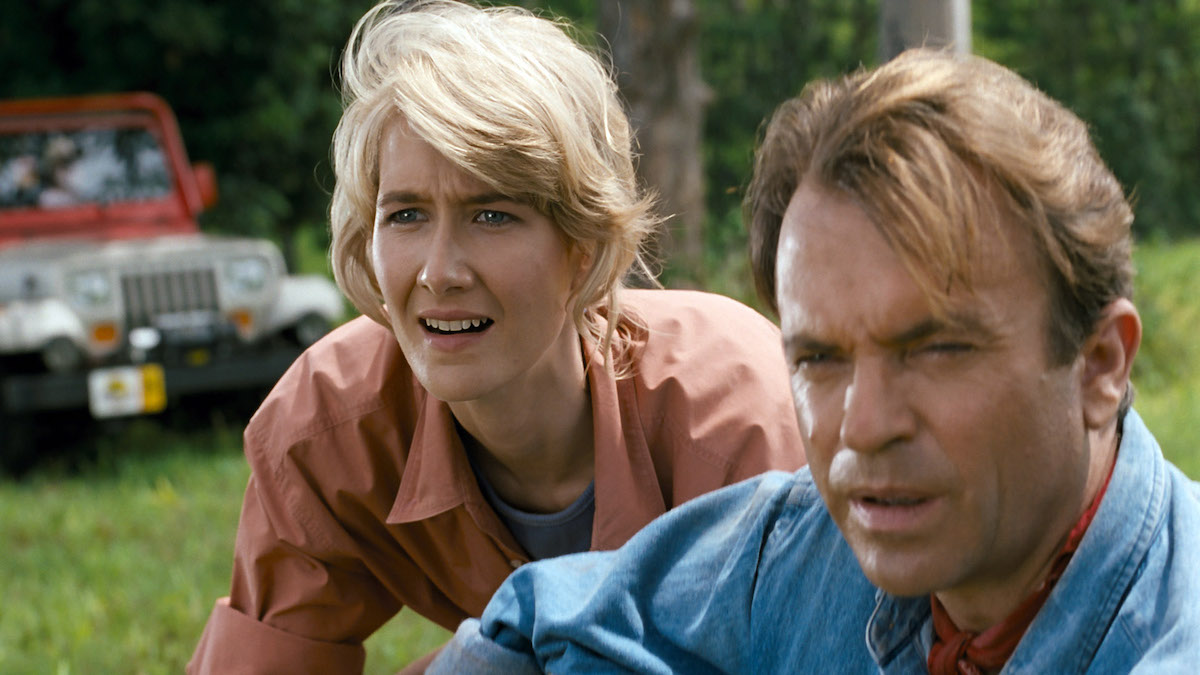 Sam Neill e Laura Dern in Jurassic Park