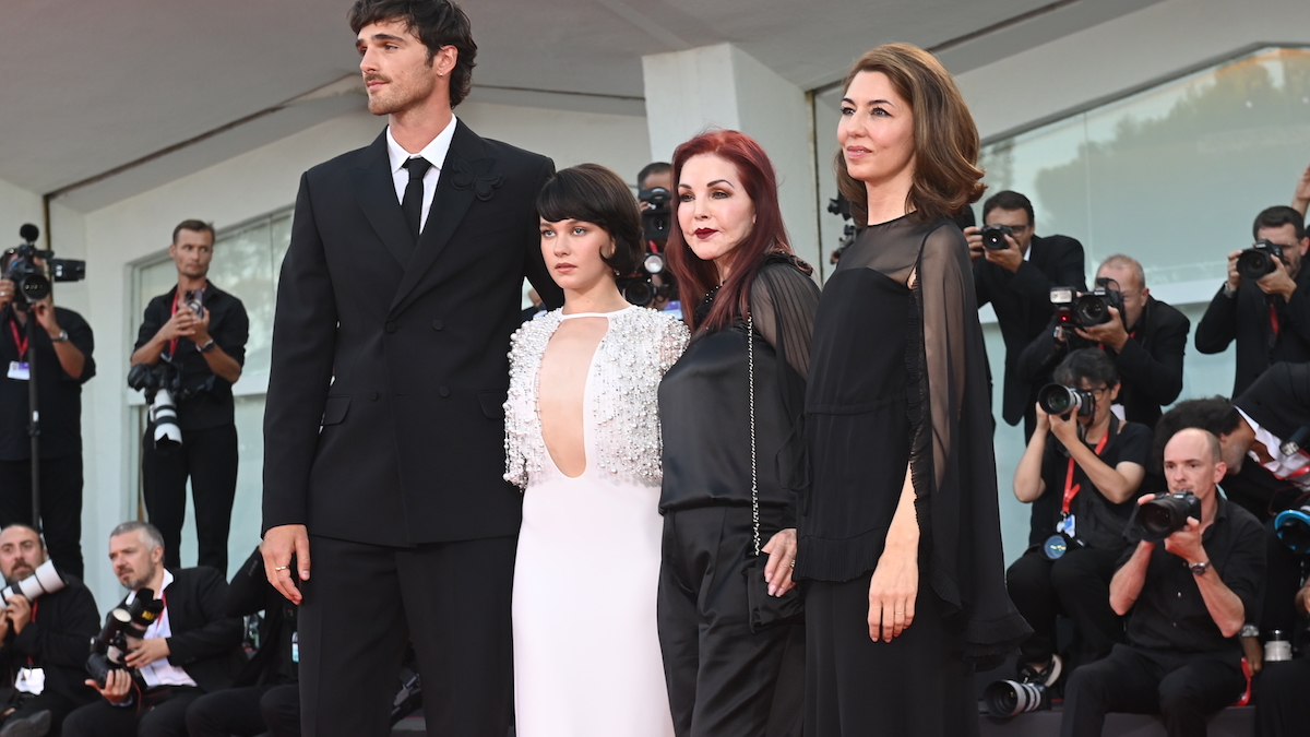 Jacob Elordi, Cailee Spaeny, Priscilla Presley e Sofia Coppola alla première di Priscilla a Venezia80