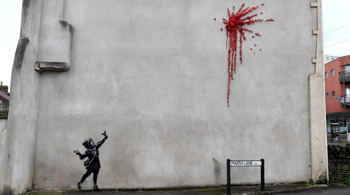 Un'opera di Banksy a Bristol (2020)