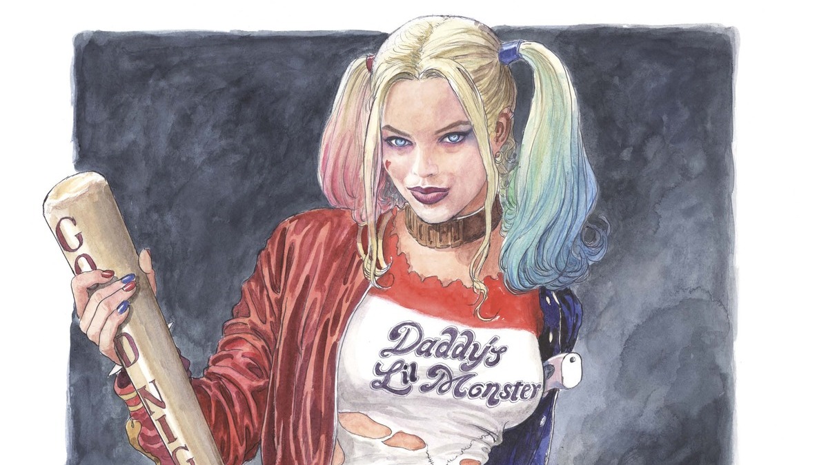 Margot Robbie, Harley Quinn, disegnata da Milo Manara.