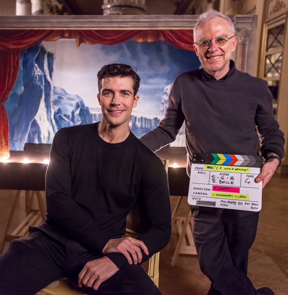 Roberto Bolle con il regista Daniele Luchetti