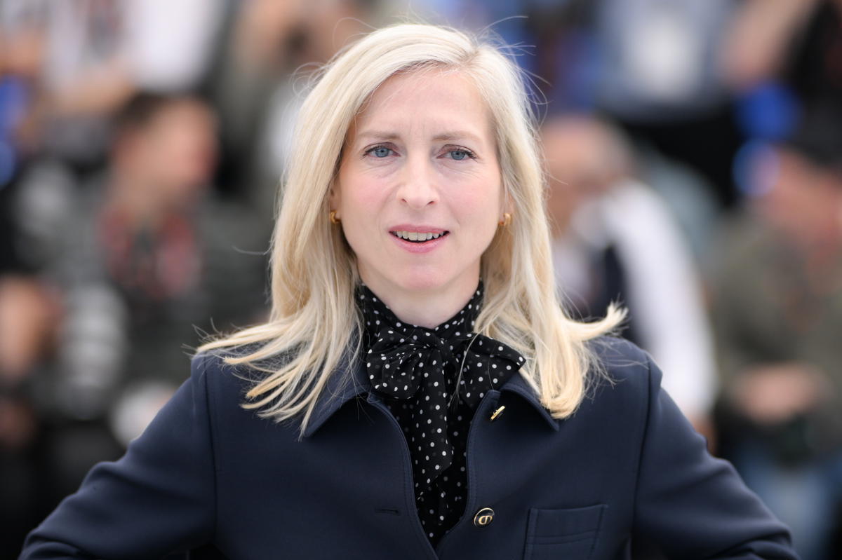 Jessica Hausner al photocall di Cannes 76