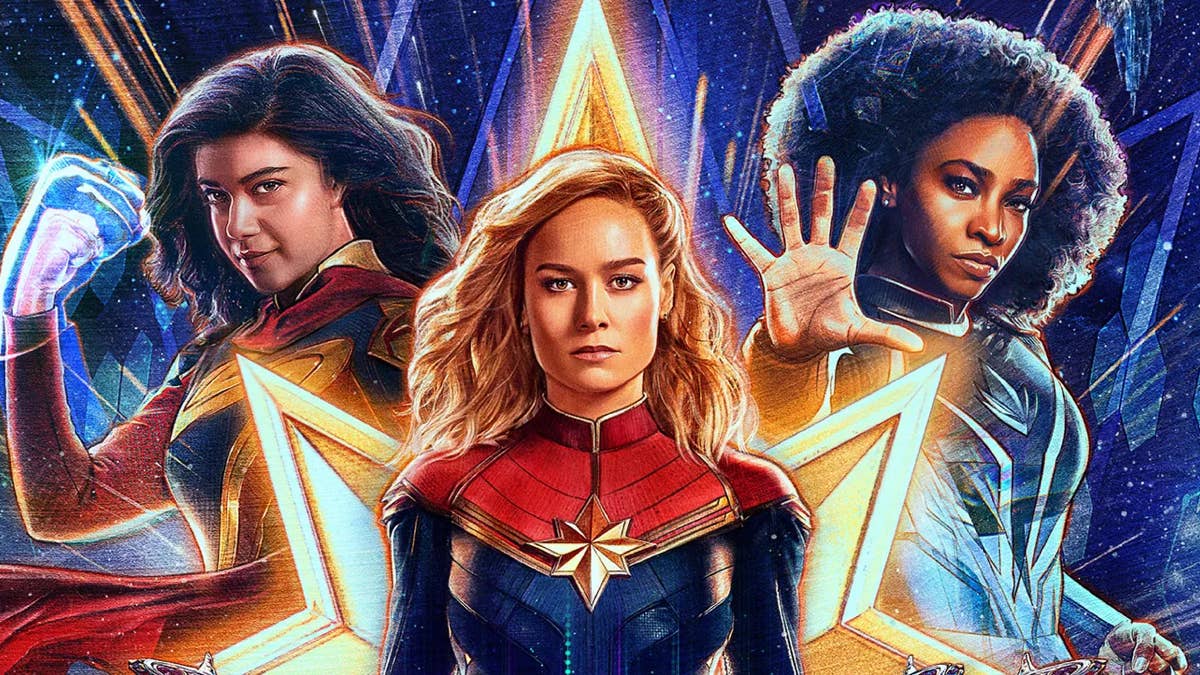 Le tre protagoniste di The Marvels, prodotto dai Marvel Studios. Regia di Nia DaCosta