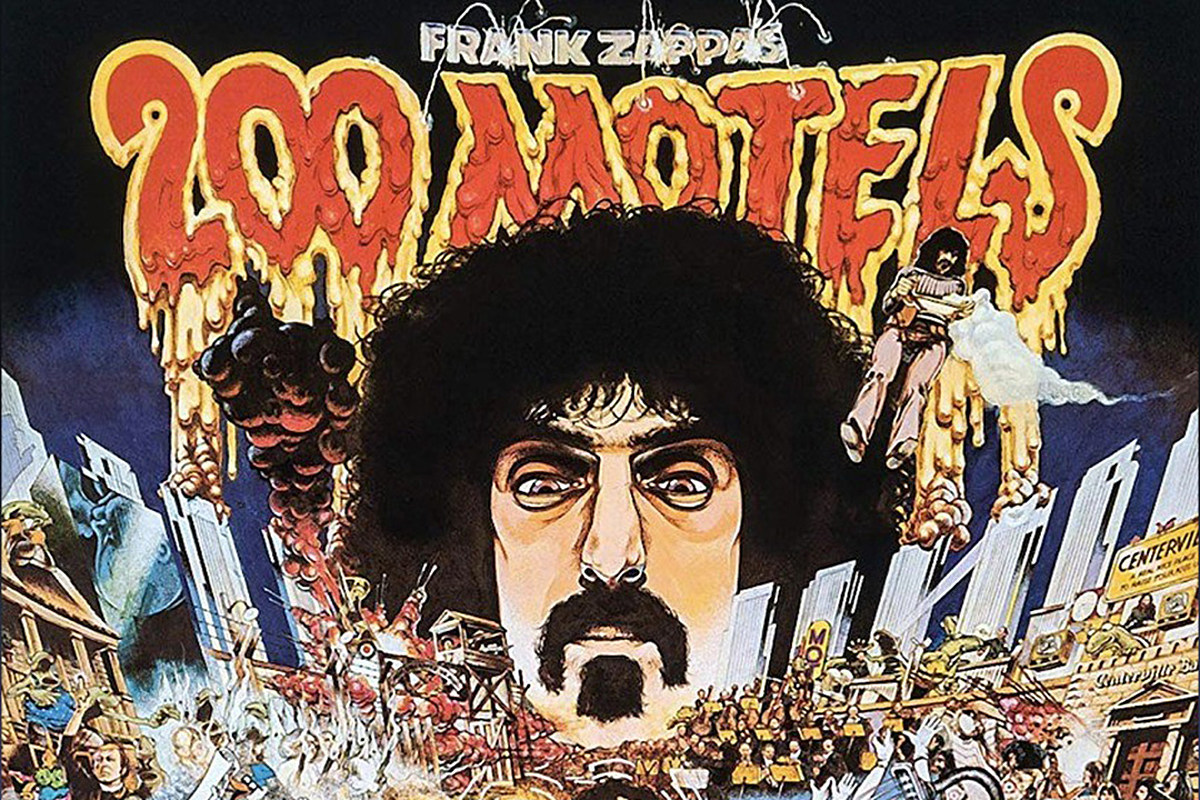 La locandina del film 200 Motels: un viaggio surreale nel Zappa-Verso 