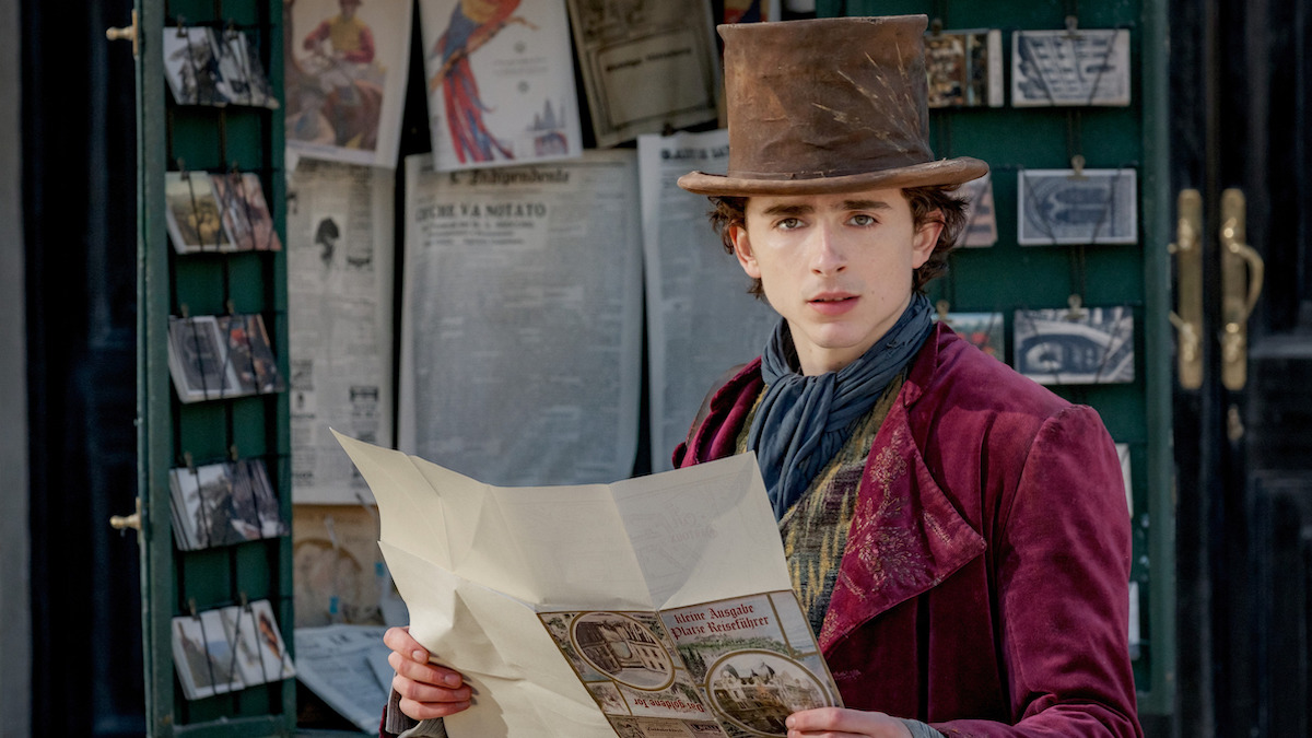 Timothée Chalamet in Wonka di Paul King