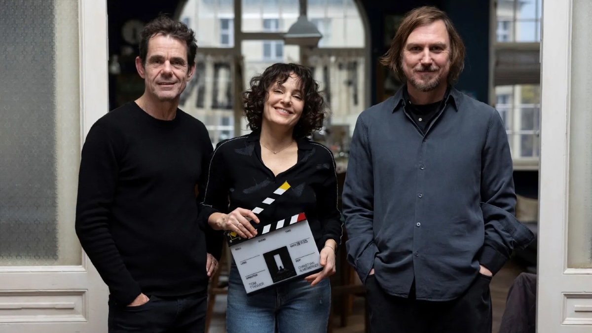 Tom Tykwer, Nicolette Krebitz, Lars Eidinger sul set di Das Licht