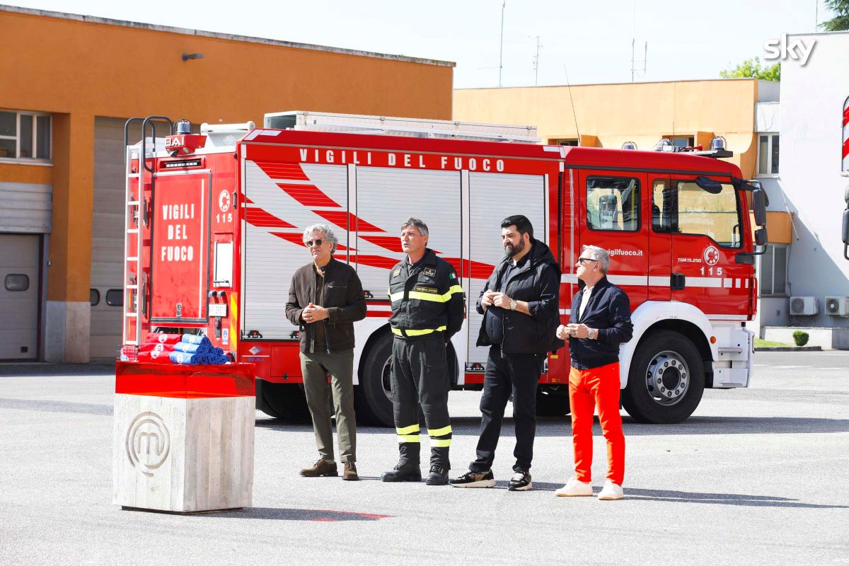 I tre giudici alla Scuola Antincendi di Roma