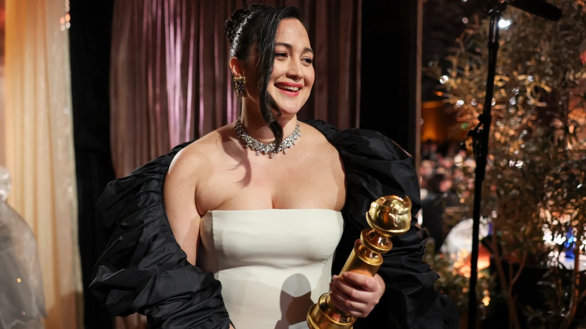 Lily Gladstone alla premiazione dei Golden Globes 2024