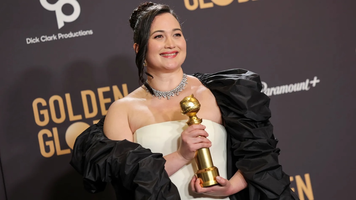 Lily Gladstone alla premiazione dei Golden Globes 2024