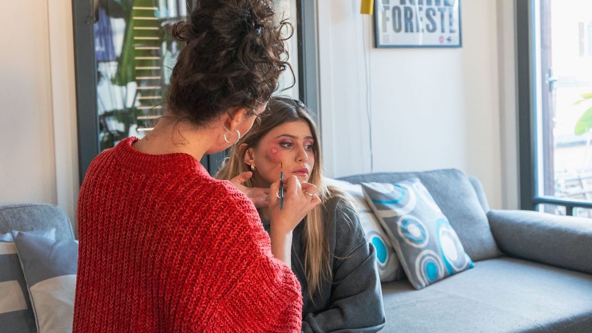 Jenny De Nucci sul set di Ti respiro