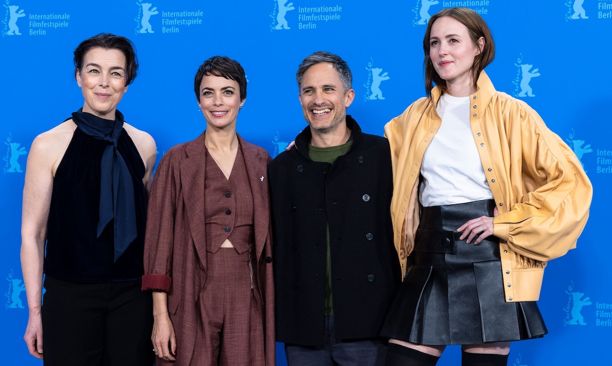 Olivia Williams, Bérénice Bejo, Gael García Bernal e Renate Reinsve al photocall della Berlinale per Another End di Piero Messina