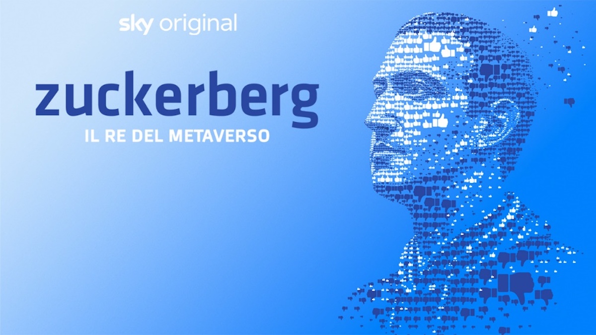 La locandina del documentario che su Sky racconta i 20 anni di Facebook e la figura enigmatica del suo fondatore e condottiero, Mark Zuckerberg