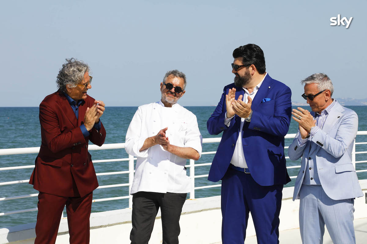 Mauro Uliassi, chef stellato, con i giudici di Masterchef 13