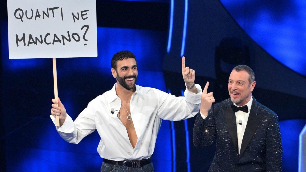 Sanremo 2024 Amadeus e Marco Mengone