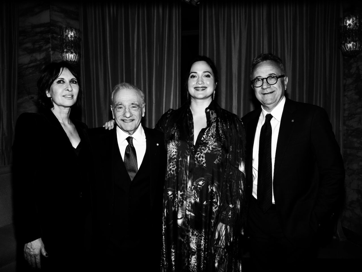 Raffaella Leone, Martin Scorsese, Lily Gladstone e Paolo Del Brocco. Foto di François Abramovici
