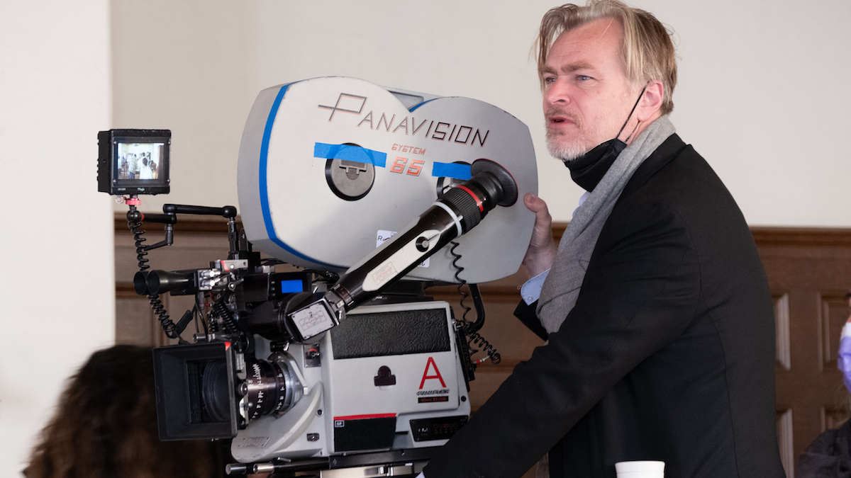 Christopher Nolan sul set di Oppenheimer