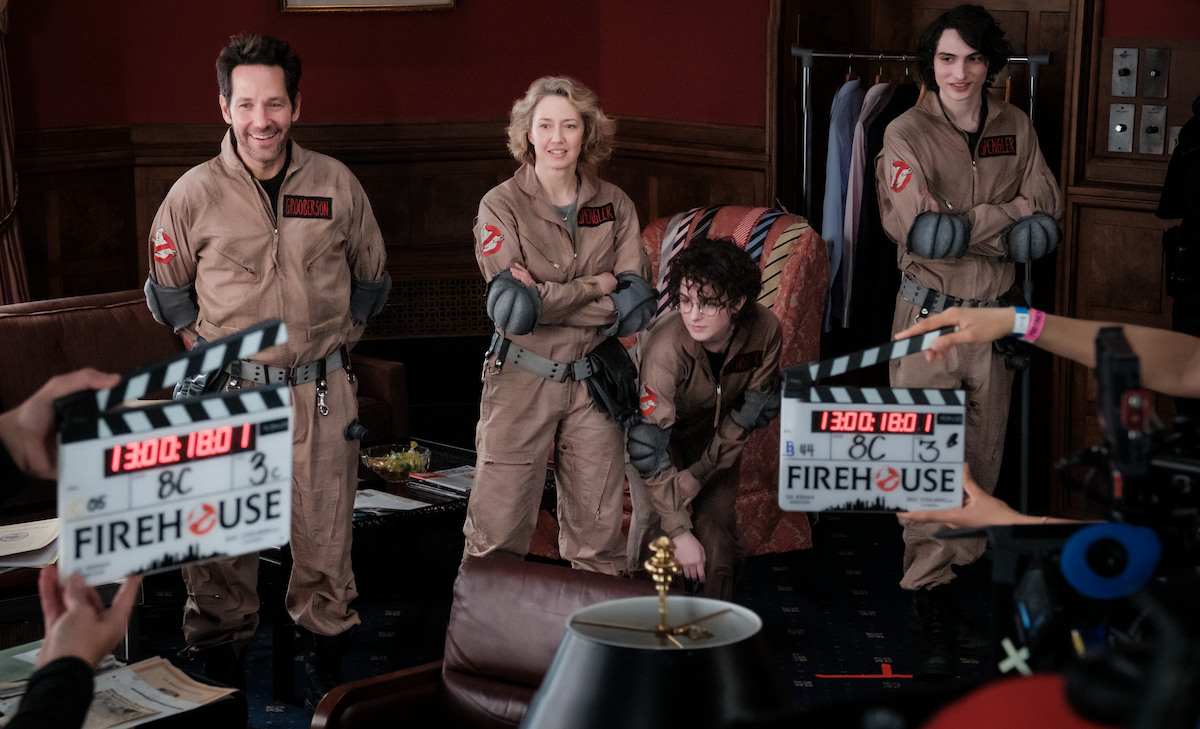 Paul Rudd, Carrie Coon, Mckenna Grace e Finn Wolfhard Ghosbusters: Minaccia glaciale