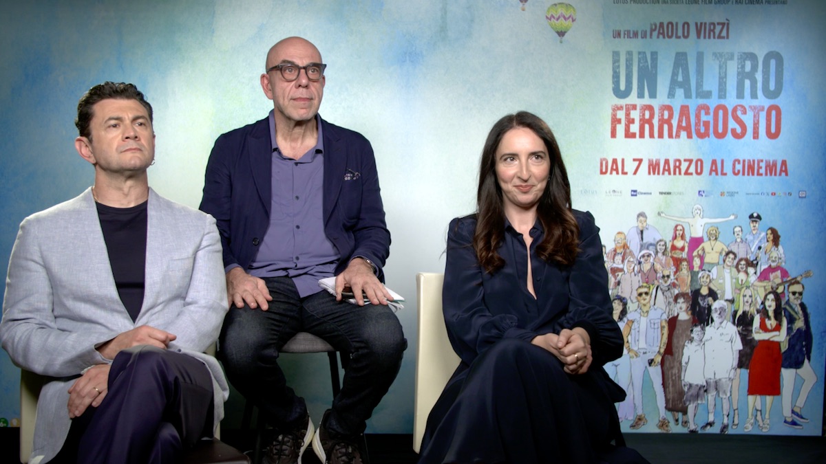 Il regista e sceneggiatore Paolo Virzì insieme Vinicio Marchioni e Anna Ferraioli Ravel