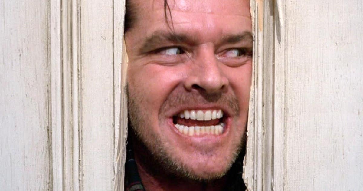 Jack Nicholson in una scena di Shining di Stanley Kubrick (1980)