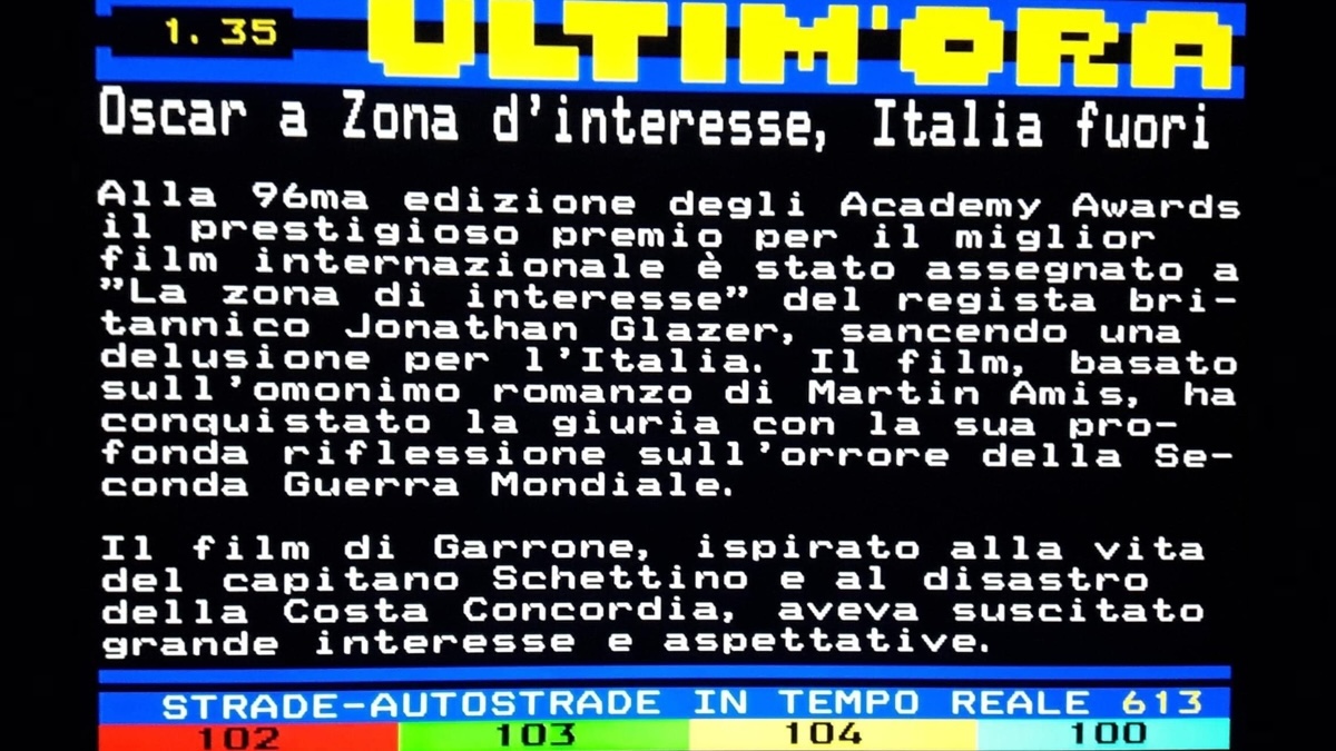 Lo screenshot del Televideo con l'errore su Io Capitano di Matteo Garrone