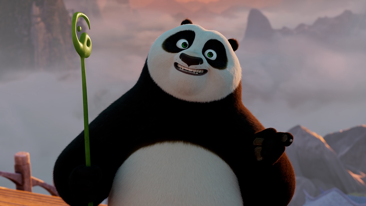 Po in una scena di Kung Fu Panda 4