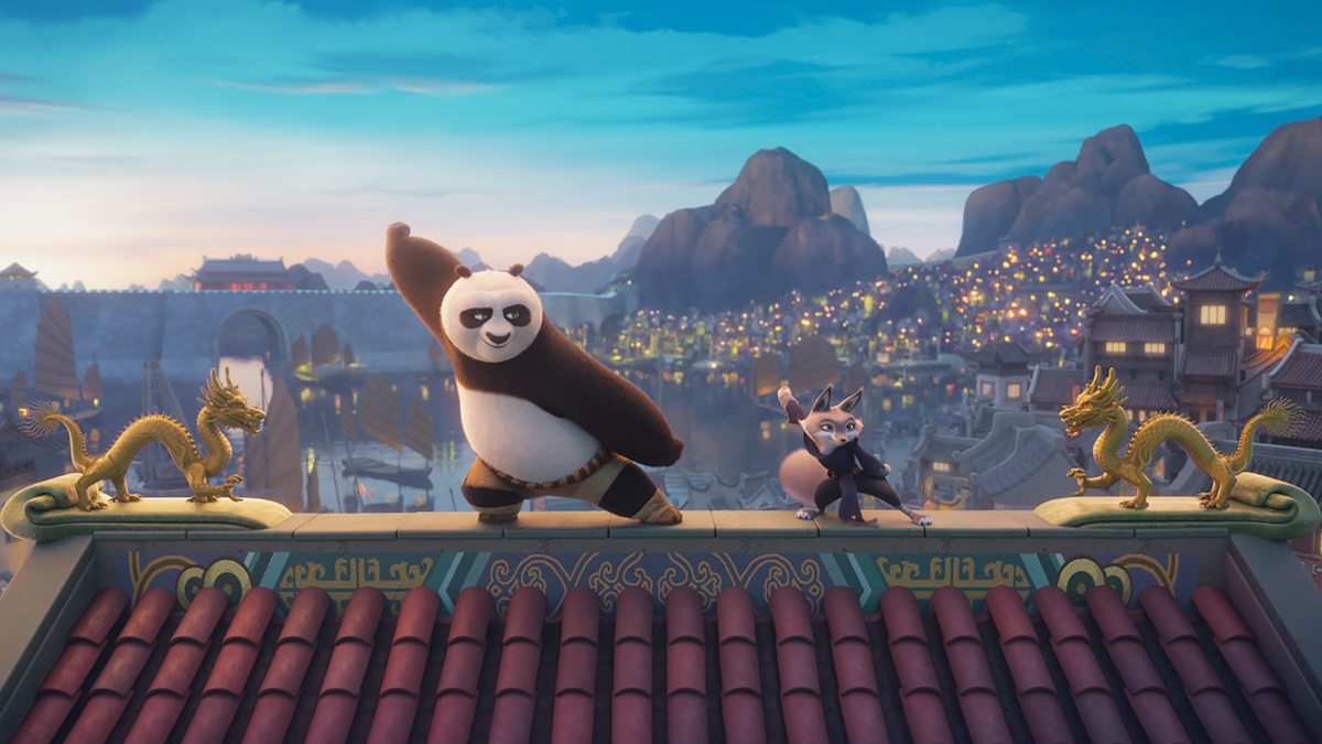 Una scena di Kung Fu Panda 4