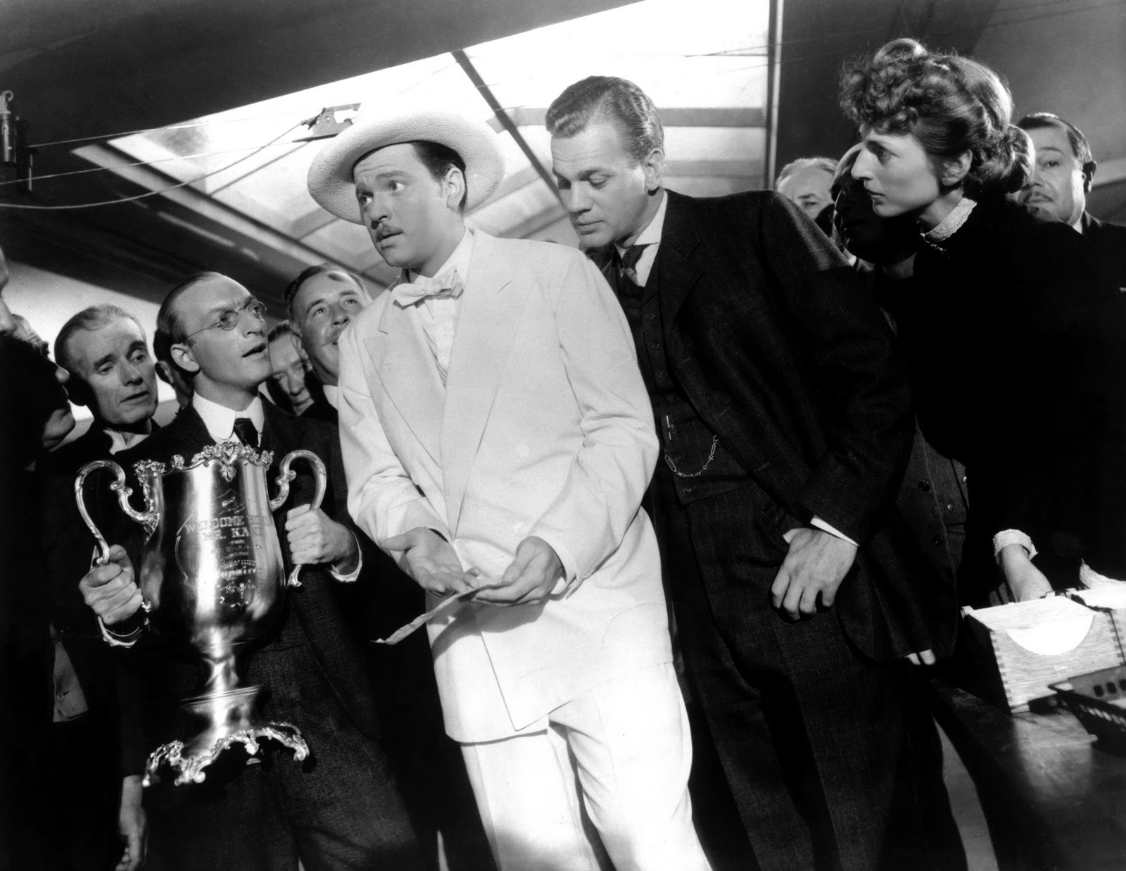 Orson Welles, Joseph Cotten ed Everett Sloane in una scena di Quarto Potere (Citizen Kane, 1941)
