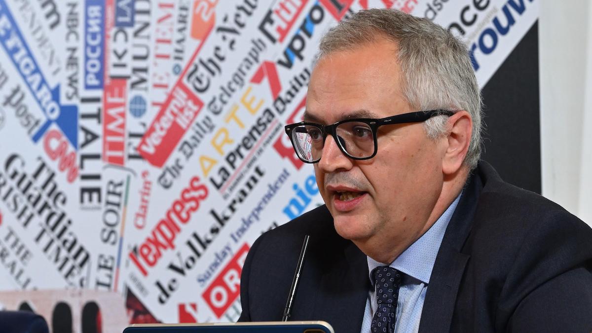 L’intervento del Direttore generale Cinema e audiovisivo del Ministero della Cultura, Nicola Borrelli, all’incontro “Restate con noi” Storie, identità e valori della TV che cambia, nella sede della Stampa Estera a Roma, 24 maggio 2023