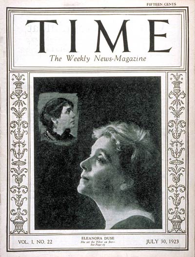 Eleonora Duse sul Time nel 1923