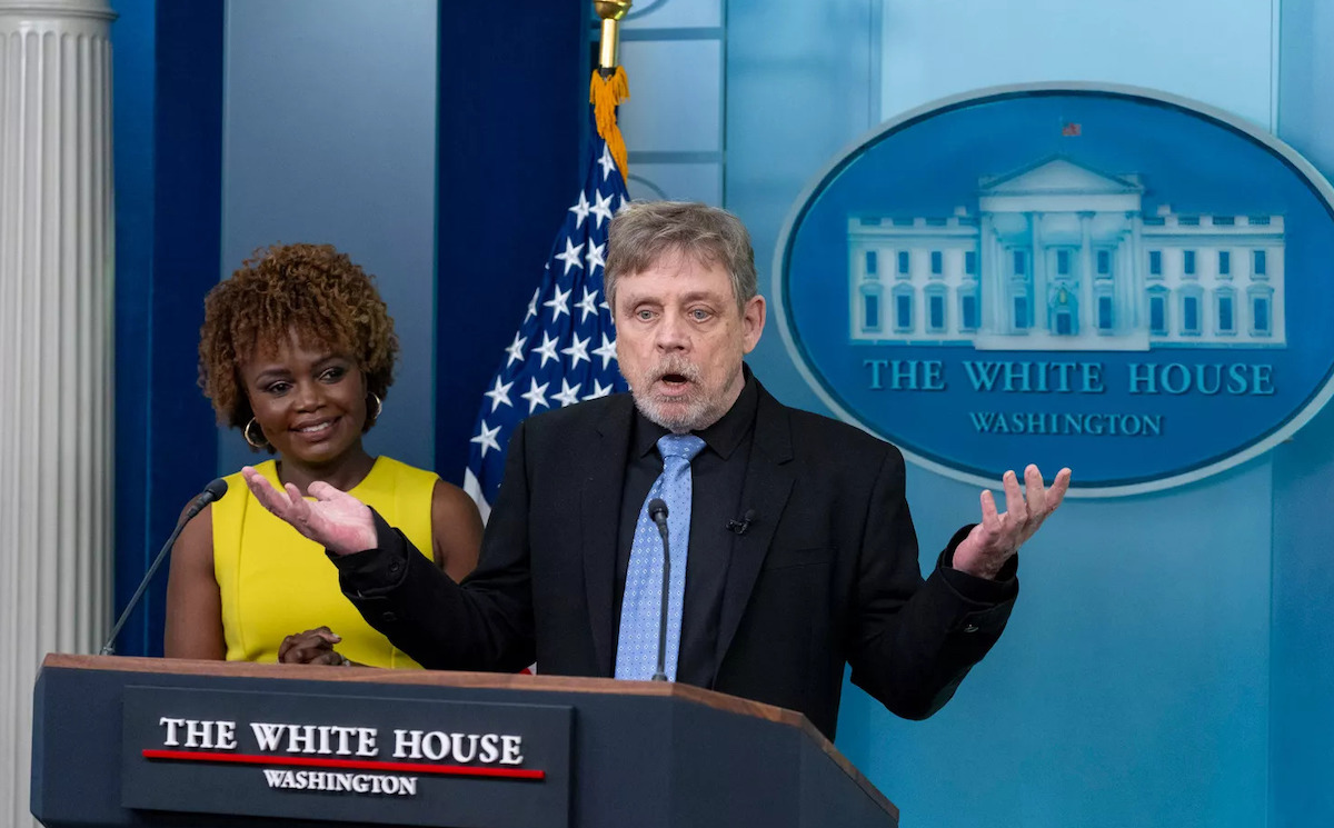 Mark Hamill, alias Luke Skywalker, alla Casa Bianca dopo l'incontro con Joe Biden